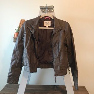 Brown leather jacket